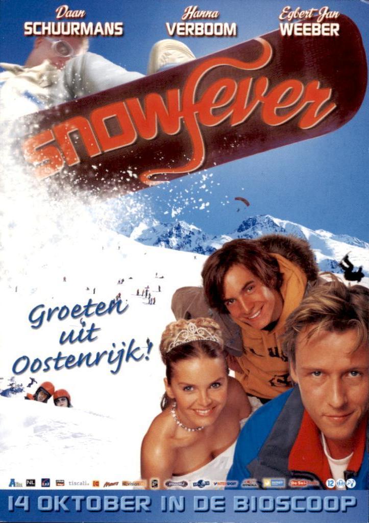 promotiekaart, film, Snowfever, Daan Schuurmans, Verzenden, 1980 tot heden, Ongelopen, Sterren en Beroemdheden