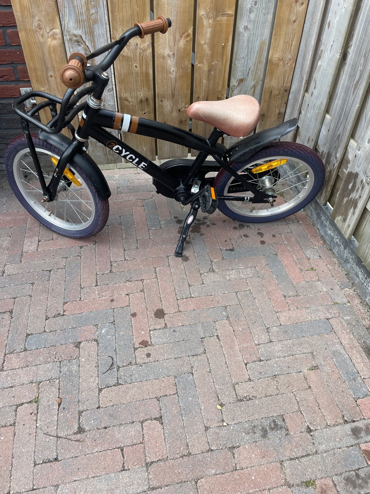 2Cycle kinderfiets 16 inch met voordrager, Ophalen, Gebruikt, Terugtraprem, 16 tot 20 inch