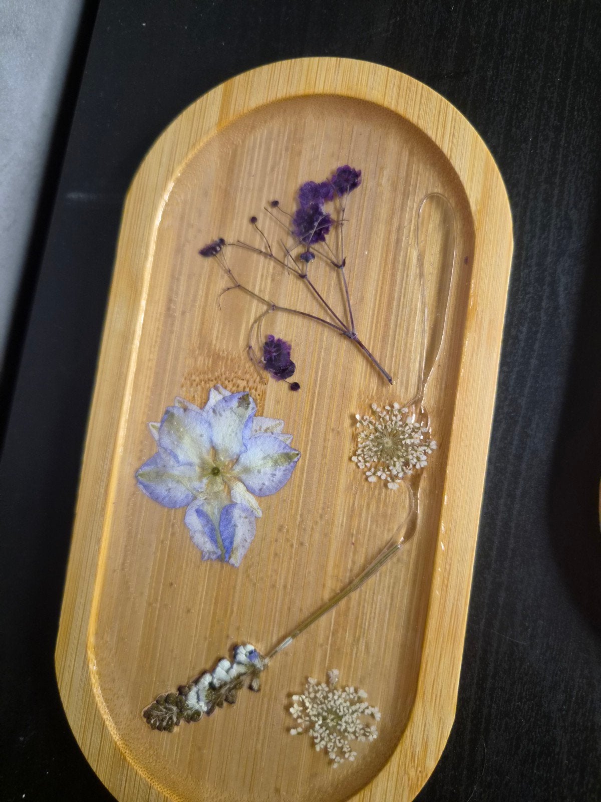 Handgemaakte epoxy dienbladen met gedroogde bloemen, Kunststof, Nieuw, Ophalen of Verzenden, Handgemaakt