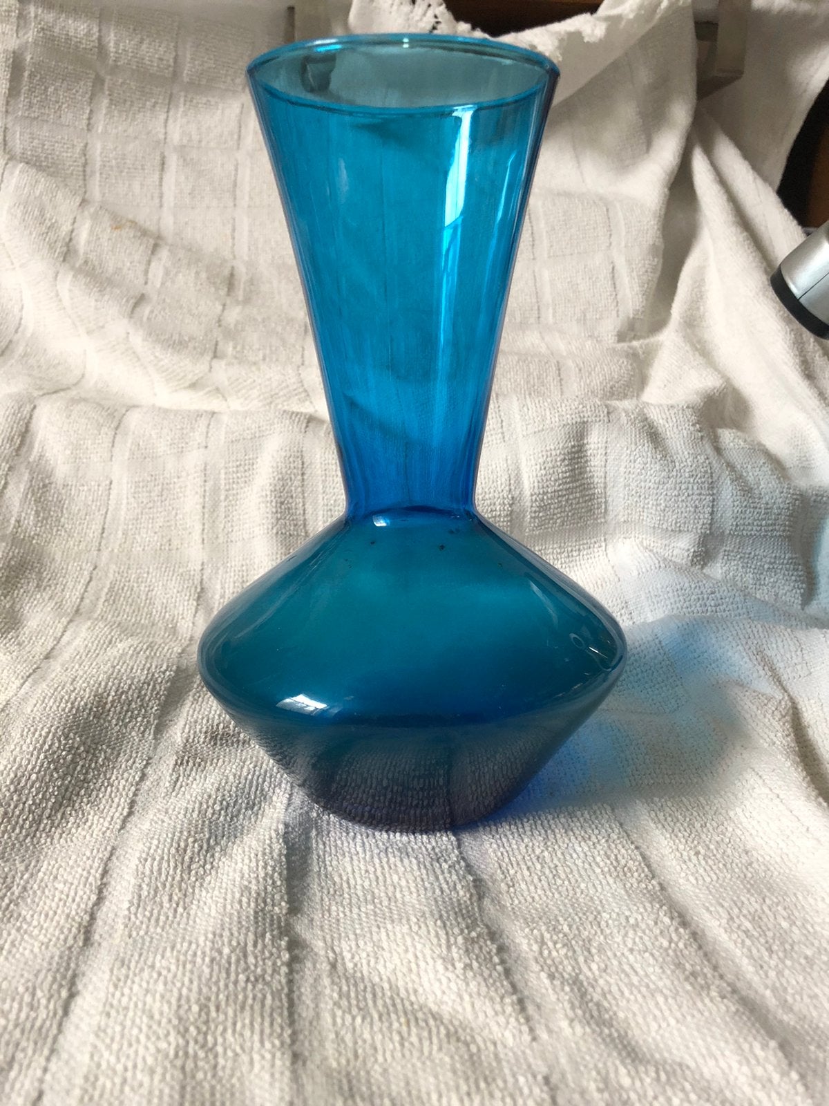 Turquoise vaas jaren 60, Ophalen of Verzenden, Gebruikt