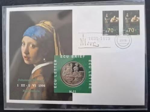 Nederland 1996 -  ECU brief 11 - Johannes Vermeer, Postzegels en Munten, Munten | Nederland, Verzenden, Vóór koninkrijk, Overige waardes