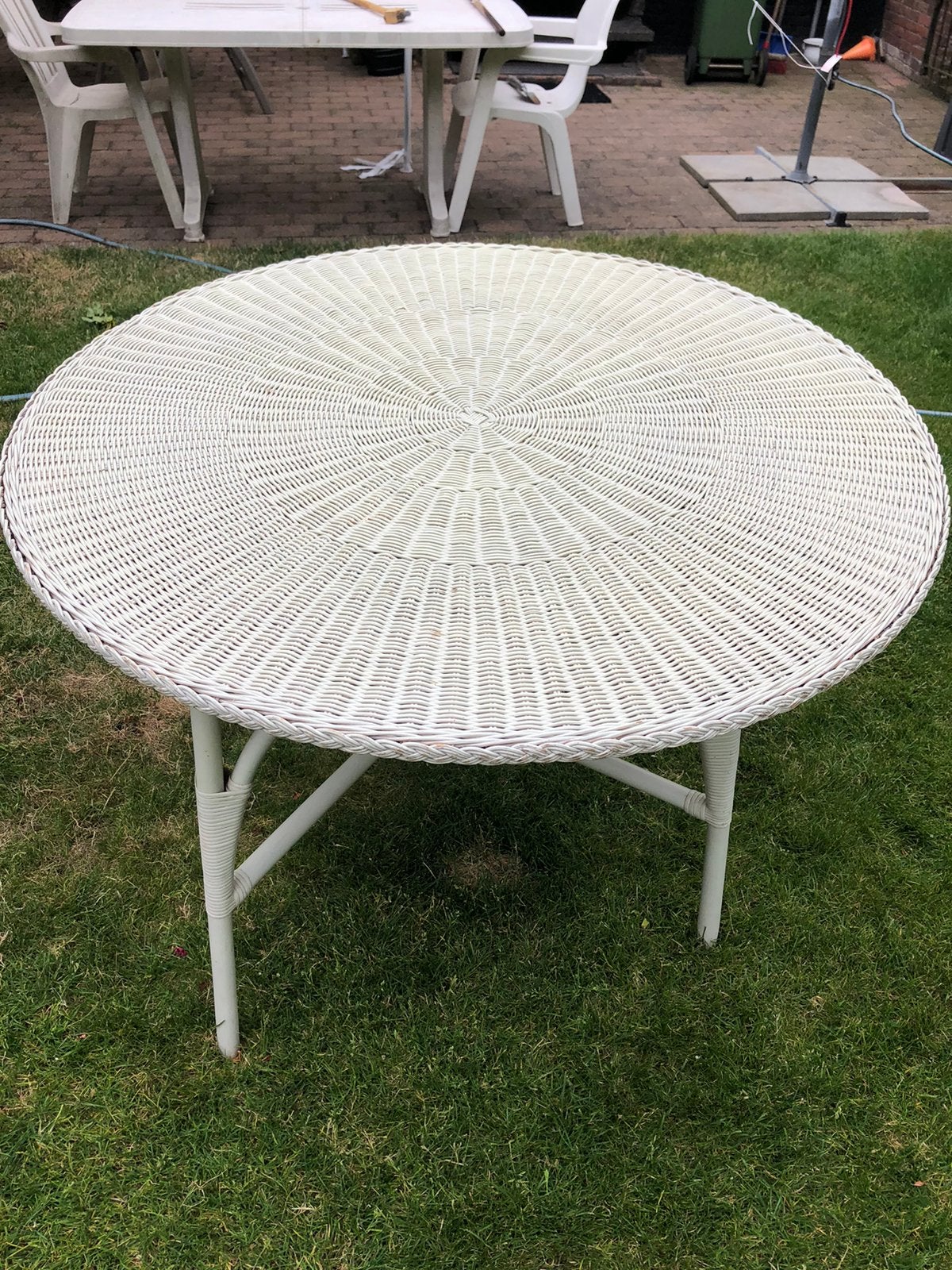 Rotan tuin tafel, Tuin en Terras, Tuintafels, Ophalen, Gebruikt, Rond