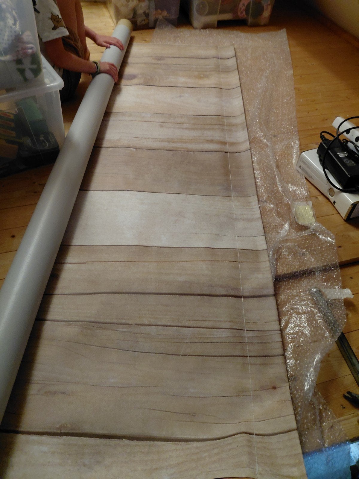 Houten Vloer Look Vinyl Rol - Nieuw, Ophalen of Verzenden, 10 tot 25 m², Bruin, Houten vloer look