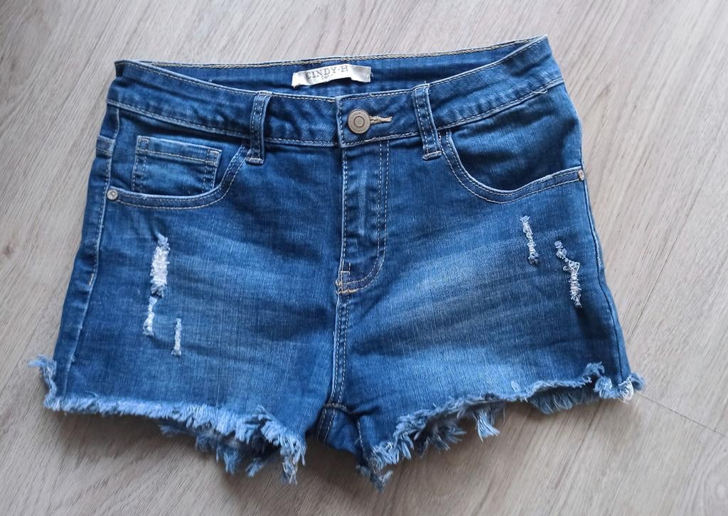 Cindy H. Denim Shorts - Maat 140/146, Ophalen of Verzenden, Zo goed als nieuw