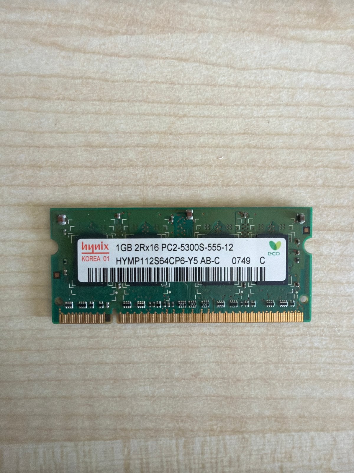 Hynix 1GB DDR2 Laptop RAM PC2-5300S-555-12, Computers en Software, RAM geheugen, Ophalen of Verzenden, DDR2, Laptop, Gebruikt