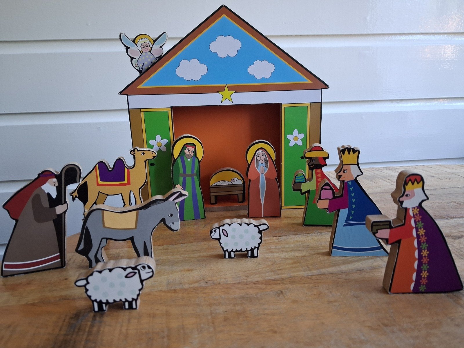 Kerst - Kerststalletje incl figuren, Ophalen of Verzenden, Gebruikt