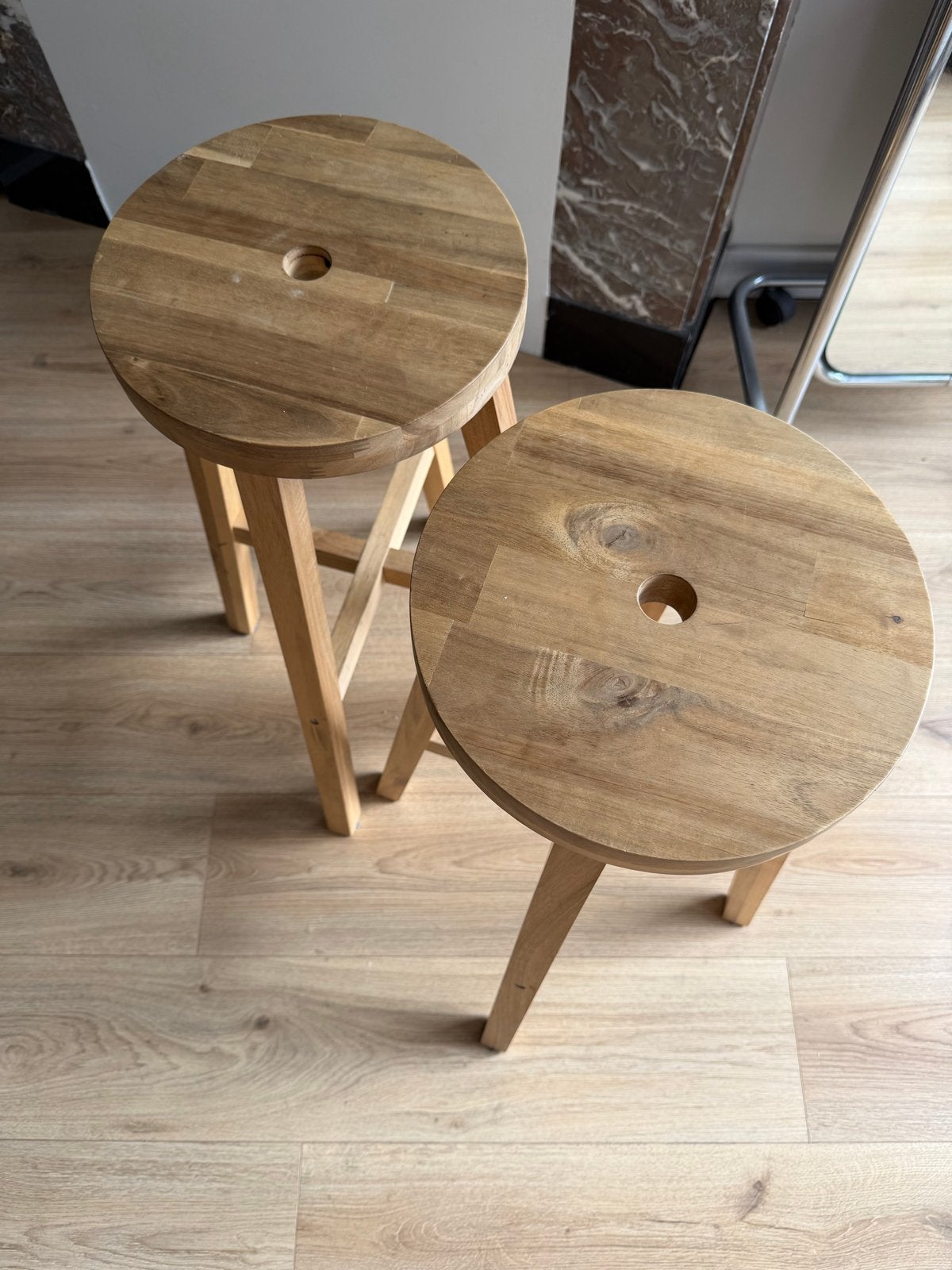 IKEA Skogsta acaciahouten (bar-) krukken, Huis en Inrichting, Krukjes, Ophalen, Gebruikt, Hout