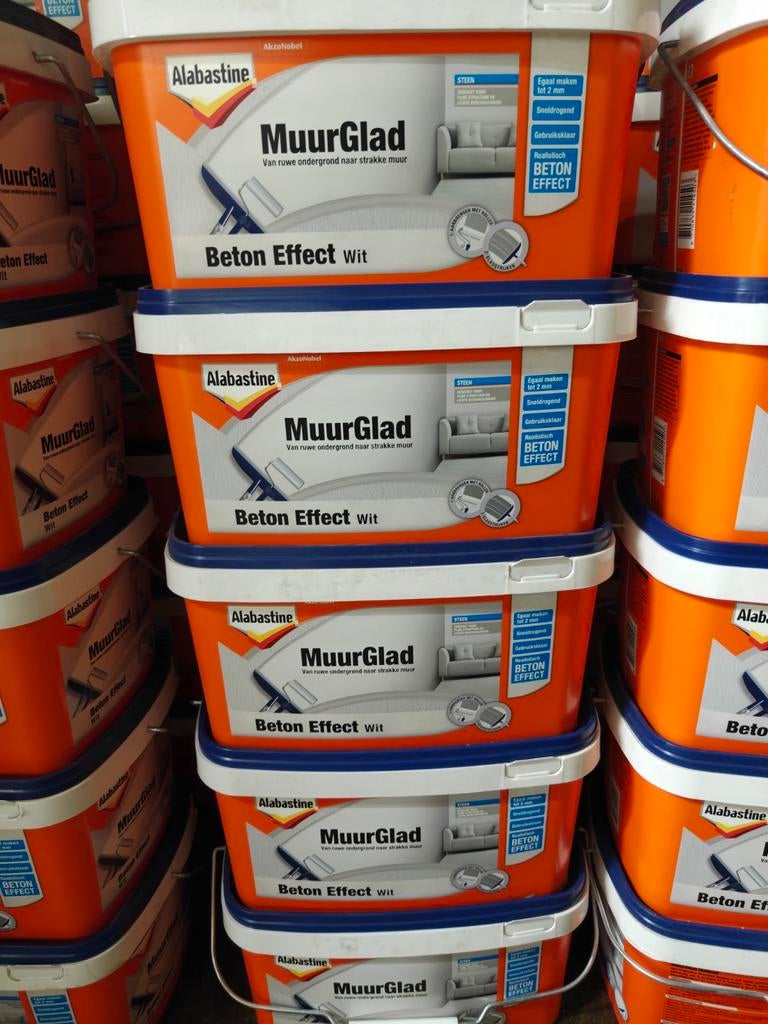 Alabastine MuurGlad Beton Effect Wit - Egaliseerpasta, Ophalen of Verzenden