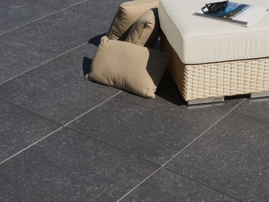 Keramische tegel 60x60x4 Patch-Plus Black, GeoCeramica, Ophalen of Verzenden, Nieuw, Keramiek, Terrastegels