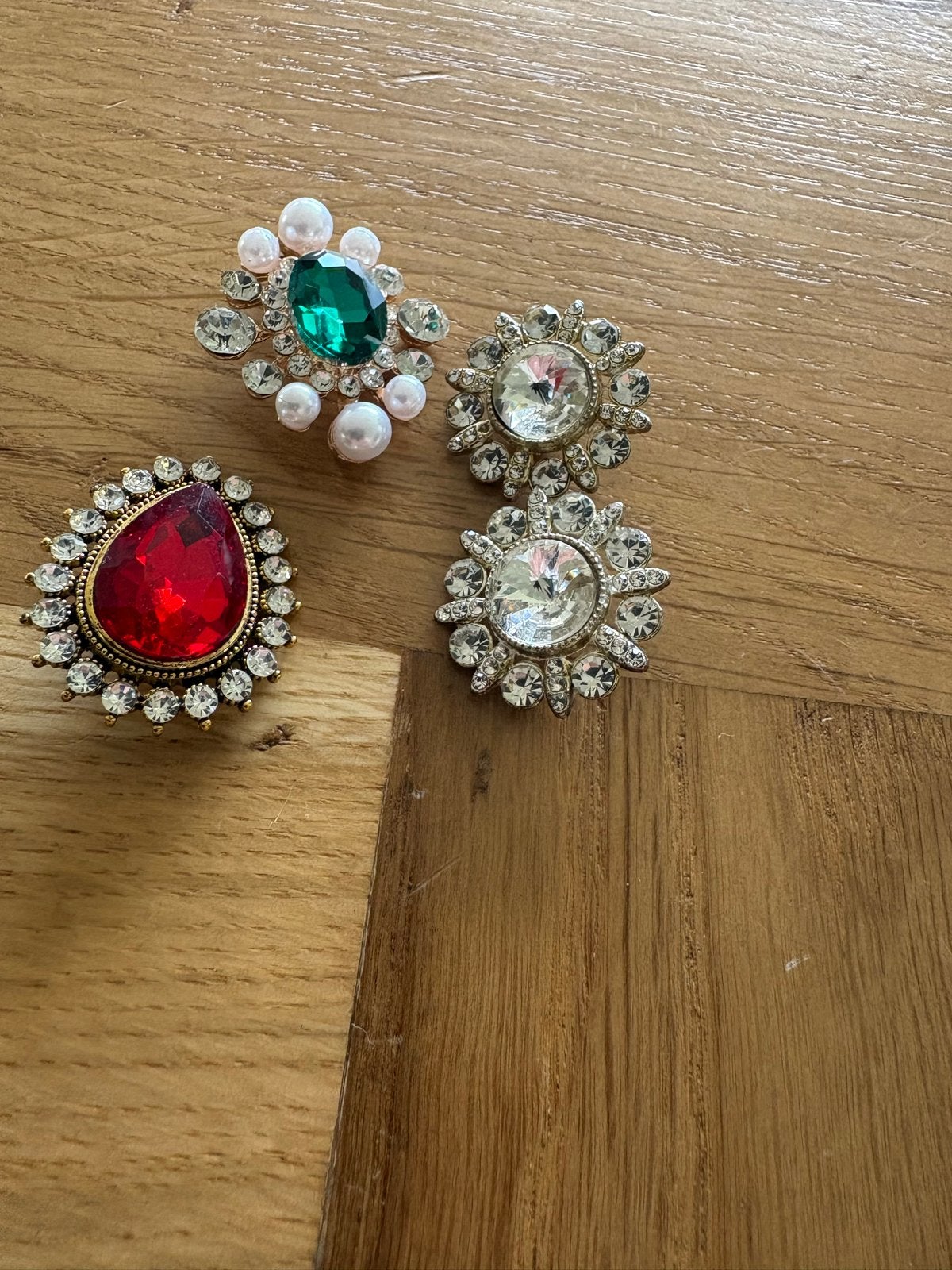 Set van 4 Vintage knopen met Strass, Ophalen of Verzenden, Zo goed als nieuw
