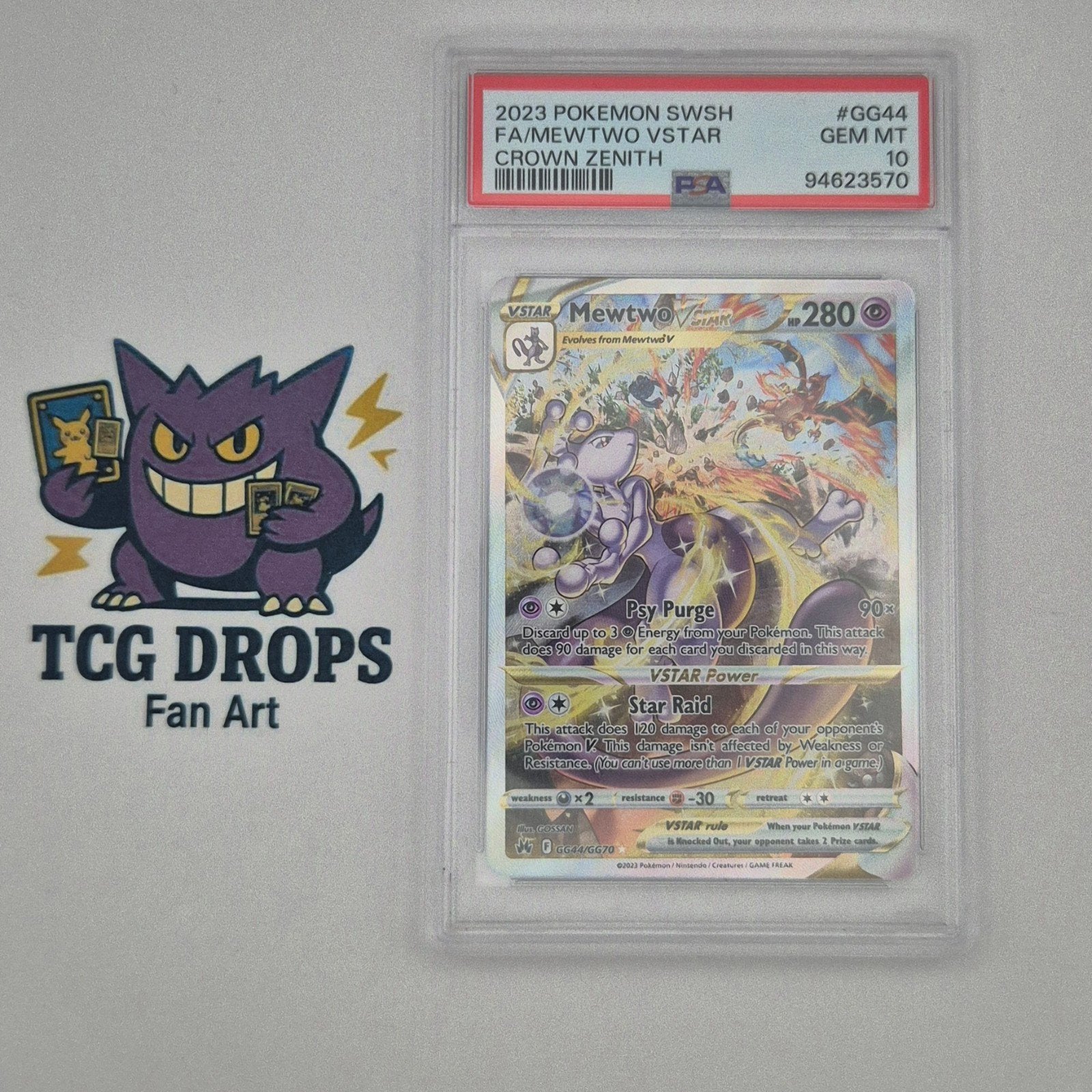 Mewtwo VSTAR (PSA10) GG44/GG70 Crown Zenith