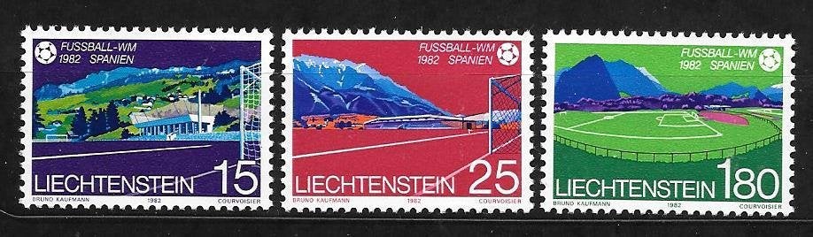 Liechtenstein 1982  WK Voetbal, Postzegels en Munten, Verzenden, Overige landen, Gestempeld