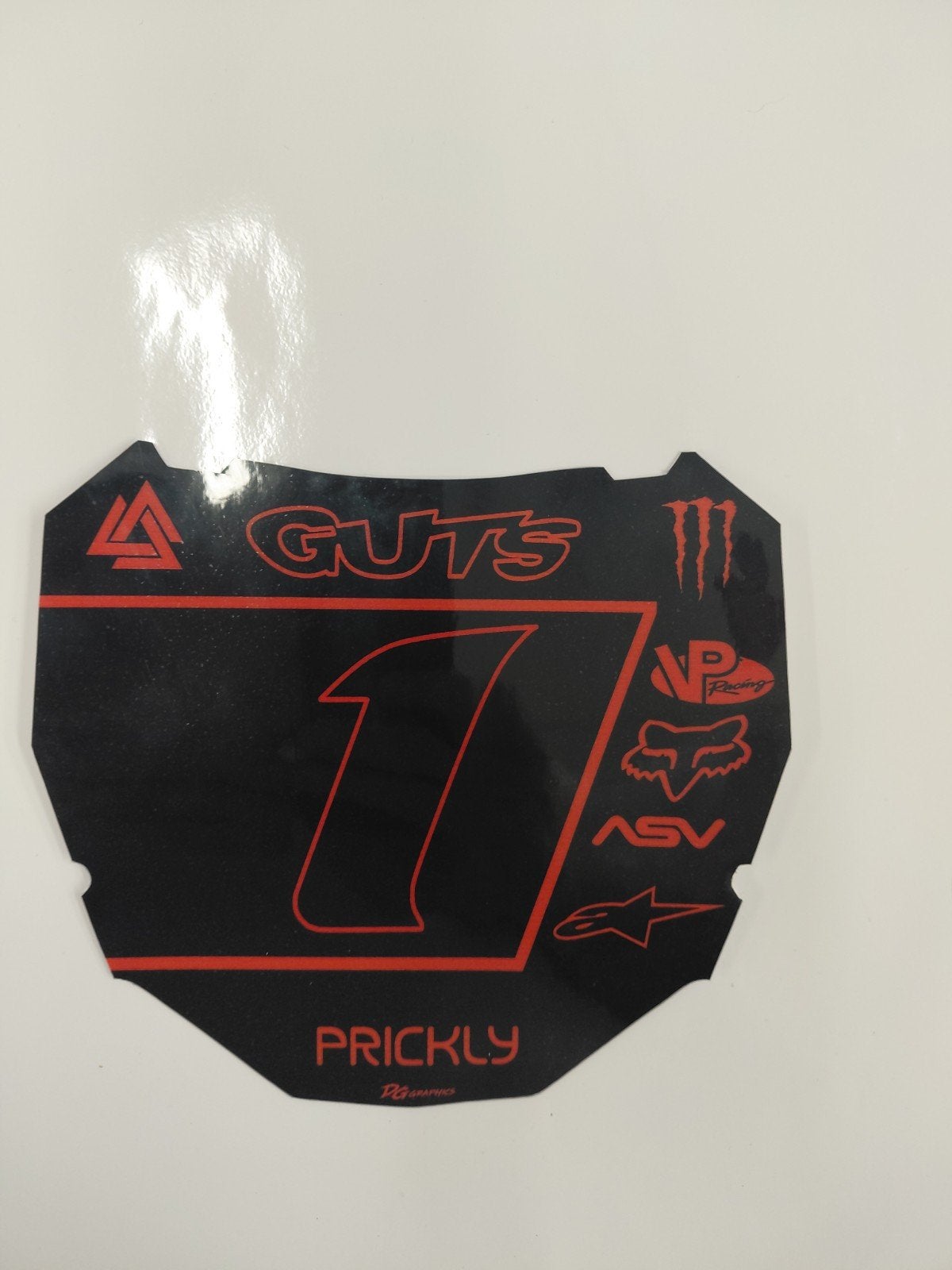 Fatbike odi plate sticker rood/zwart, Motoren, Ophalen of Verzenden