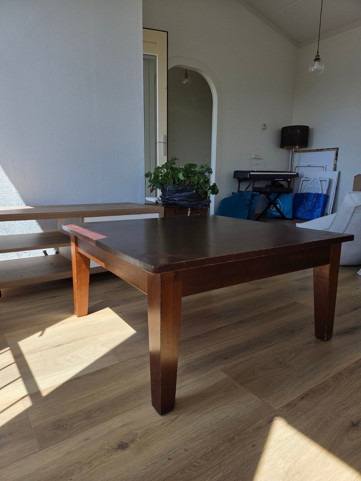 Kersenhout salontafel, Ophalen, Gebruikt, 50 tot 100 cm, Vierkant