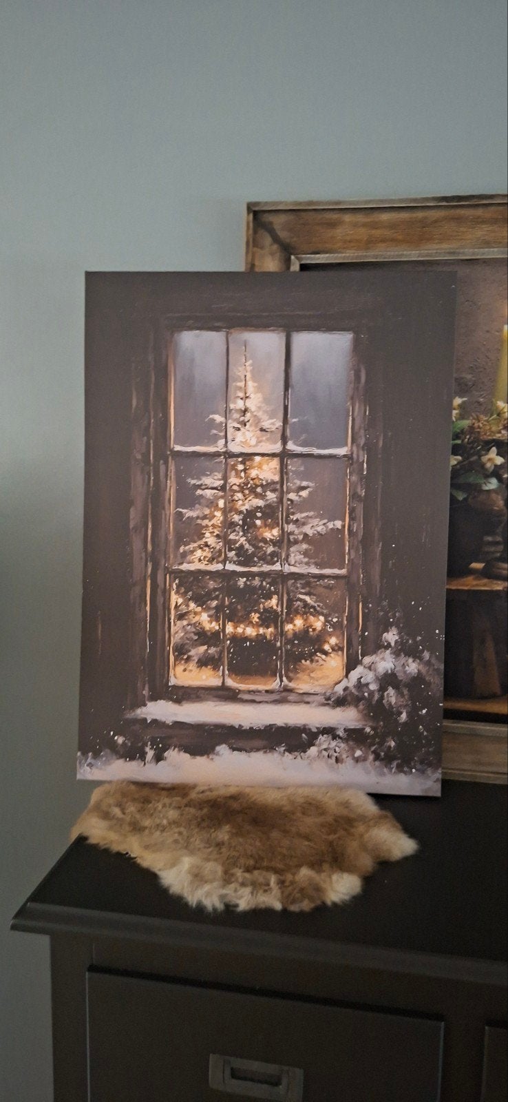 sfeervol canvas kerst schilderij, Diversen, Ophalen of Verzenden, Nieuw