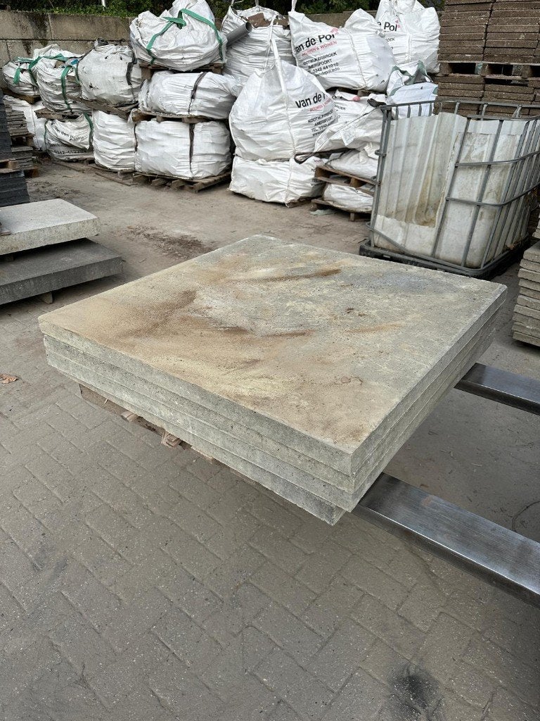 4 stuks 100x100x5 betontegel Schellevis (Oud Hollands), Tuin en Terras, Ophalen, Gebruikt, Minder dan 5 m², Beton