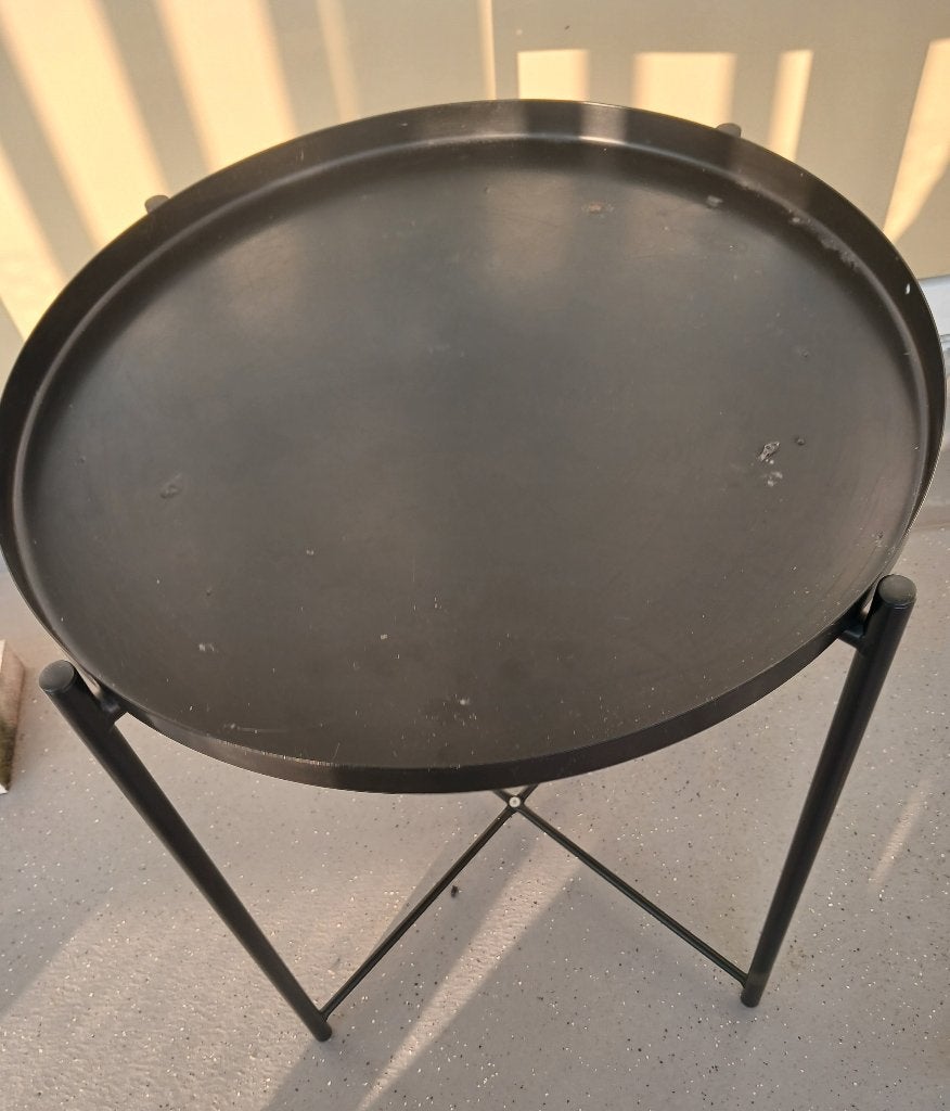 Salontafel/bijzettafeltje met dienblad, Ophalen, Minder dan 50 cm, Gebruikt, Rond