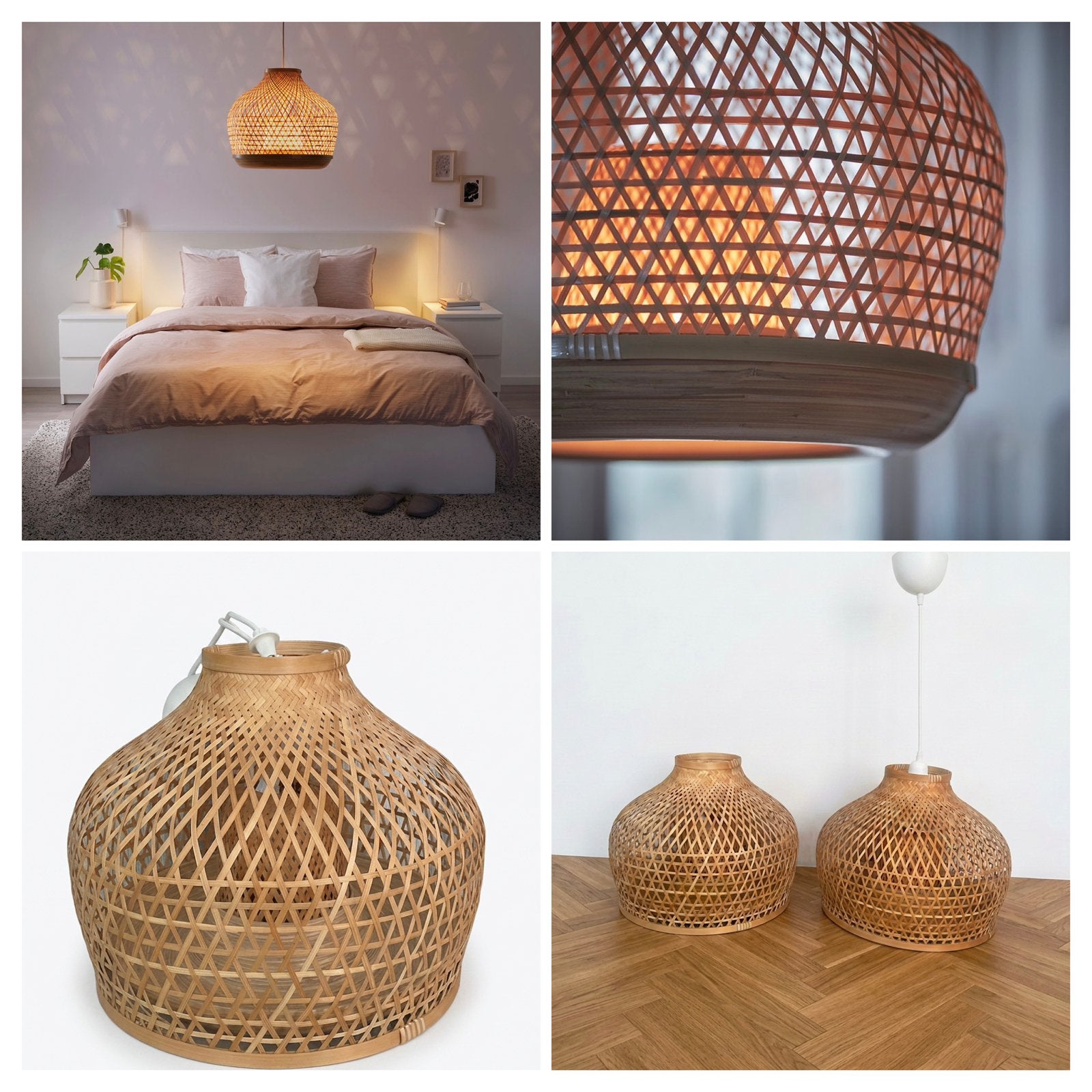 IKEA MISTERHULT bamboe lamp hanglamp (nieuw zijn €70,-!), Ophalen, Zo goed als nieuw, Rond