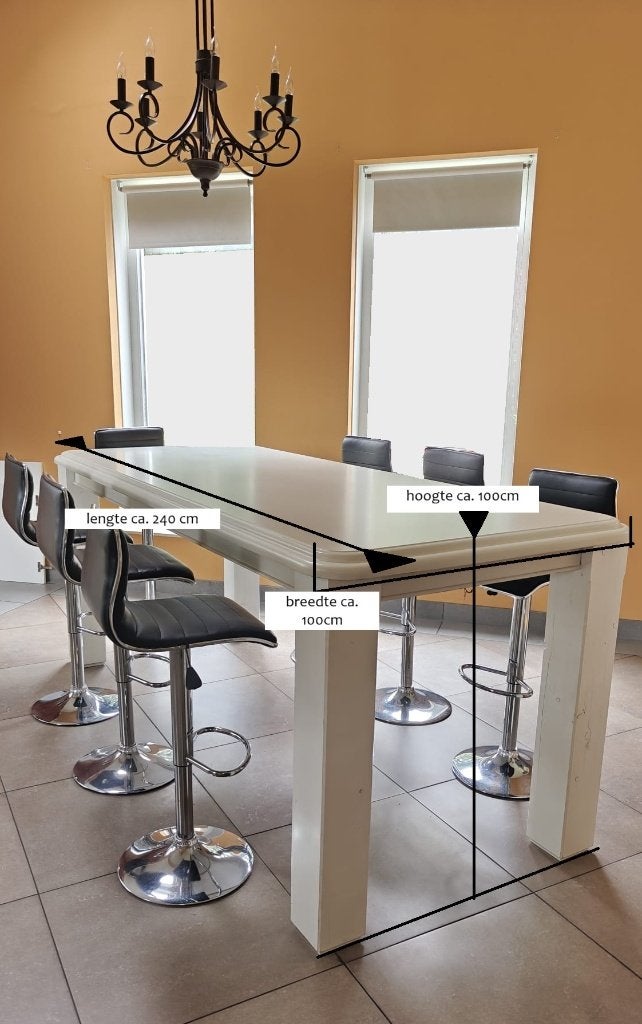 Zeer grote tafel 240 cm x 100 cm x 100cm hoog, Huis en Inrichting, Barren, Ophalen, Gebruikt