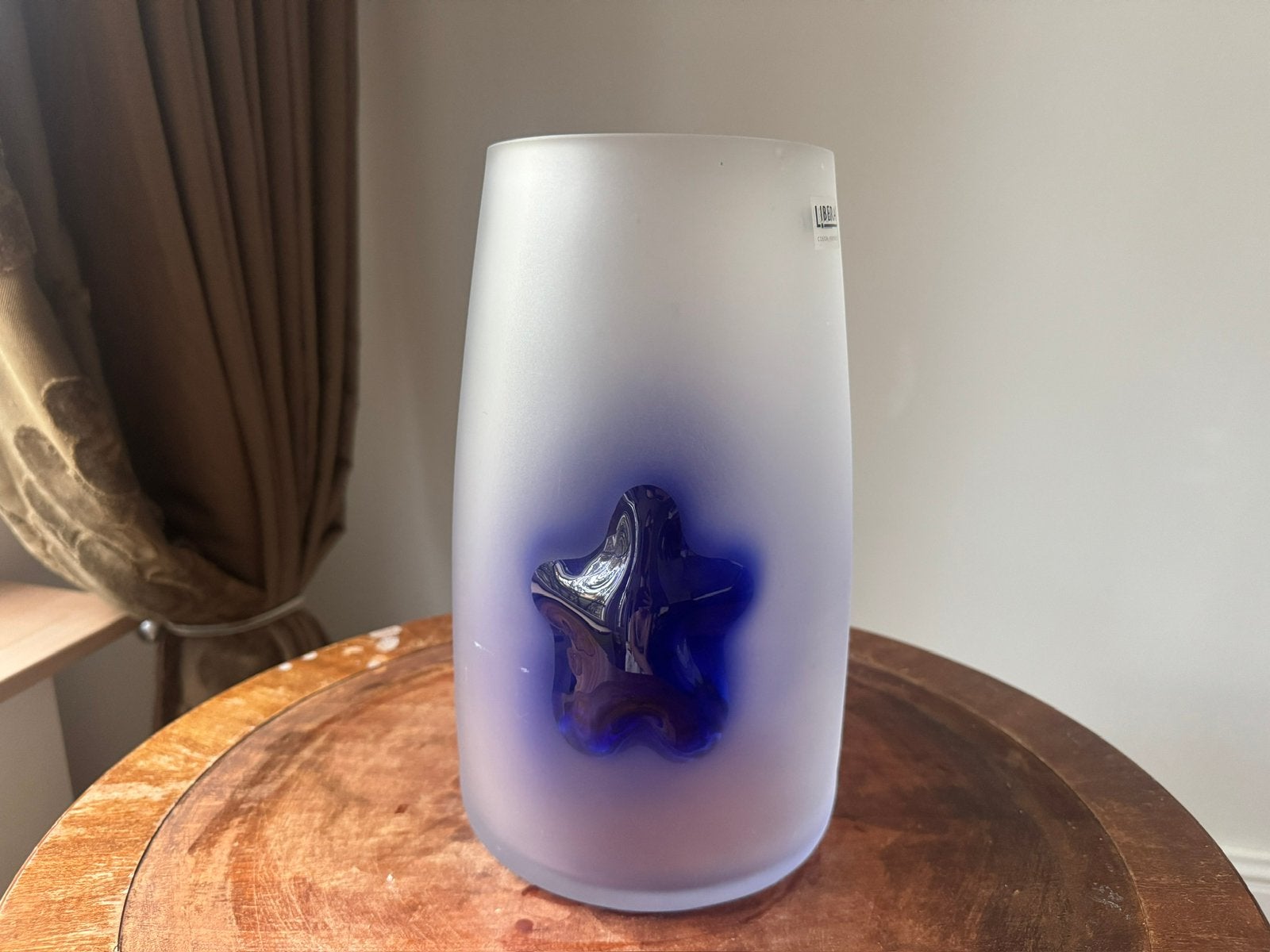 Bohemia Crystal Cosmos Vase, Glass, White, 13 x 13 x 28.5 cm, Ophalen, Zo goed als nieuw