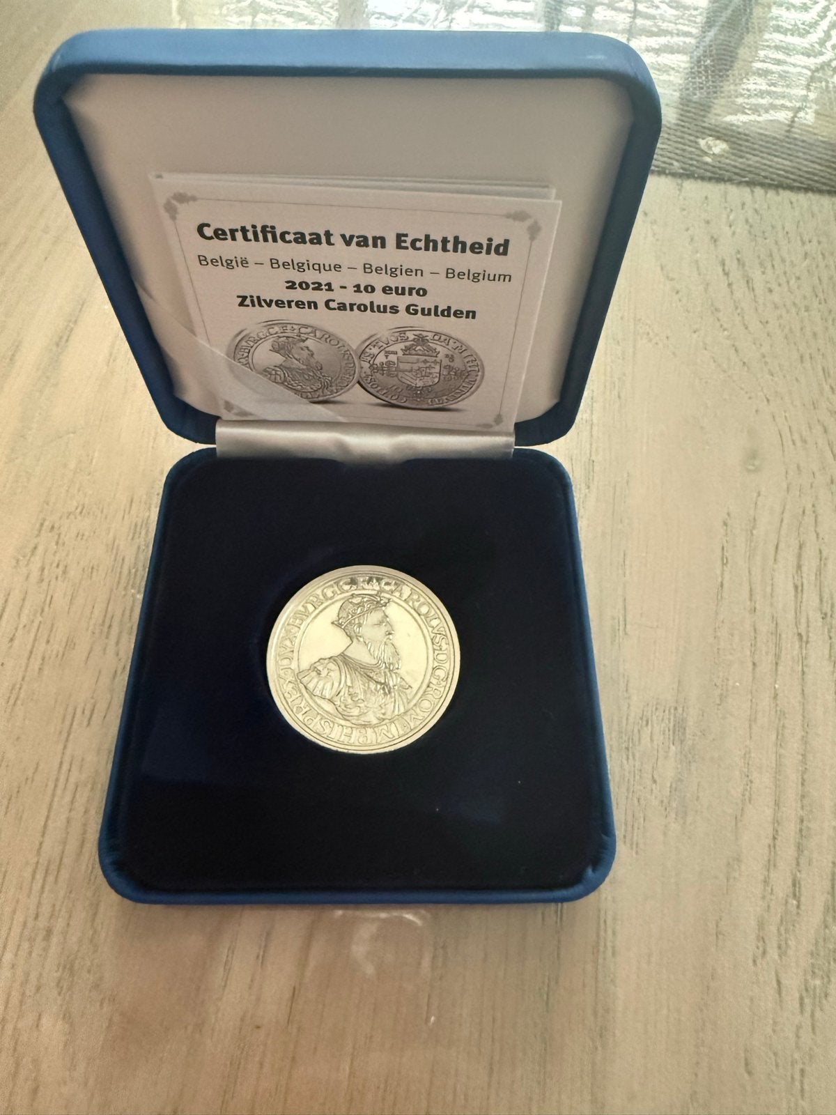 Zilveren Carolus Gulden 2021 - België - 10 euro, Postzegels en Munten, Ophalen of Verzenden, Los biljet