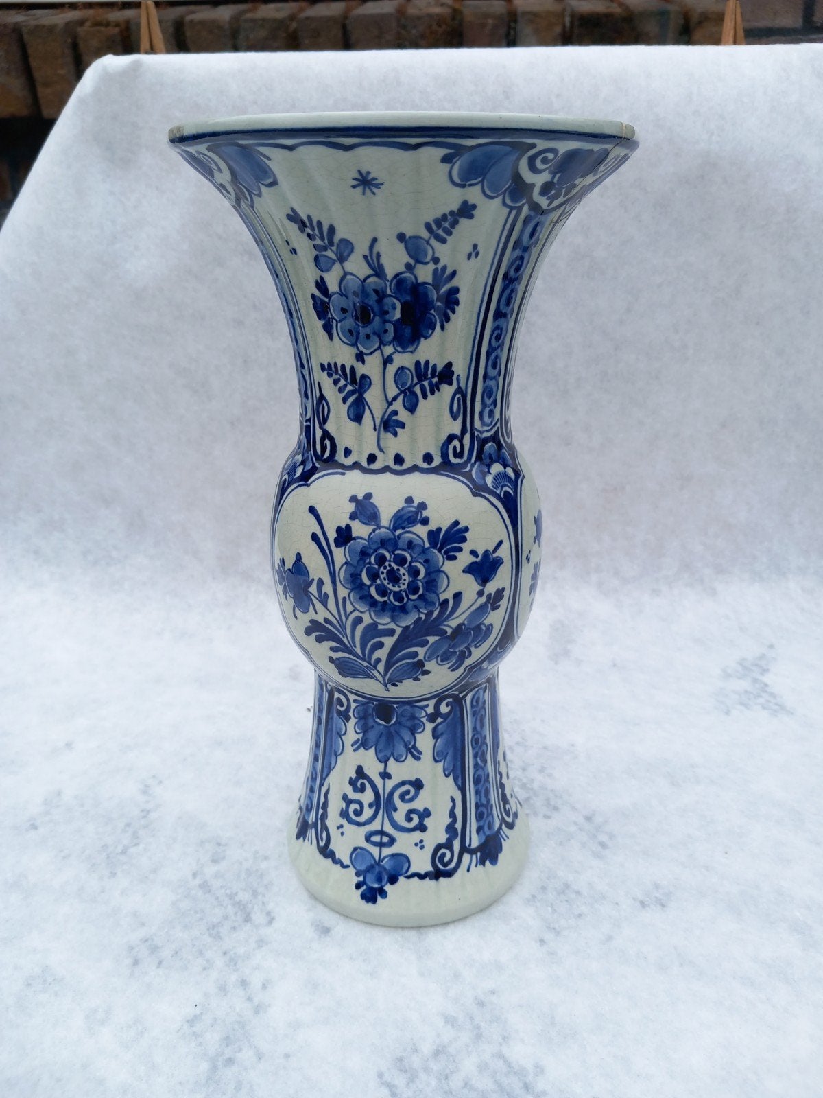 Antieke Delfts Blauwe Vaas - Gemerkt 1920, Antiek en Kunst, Ophalen of Verzenden