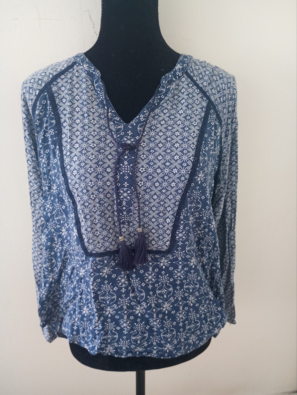 C&A Yessica Blouse Maat M (EUR 38) Blauw met print, Maat 38/40 (M), Blauw, C&A Yessica, Ophalen of Verzenden