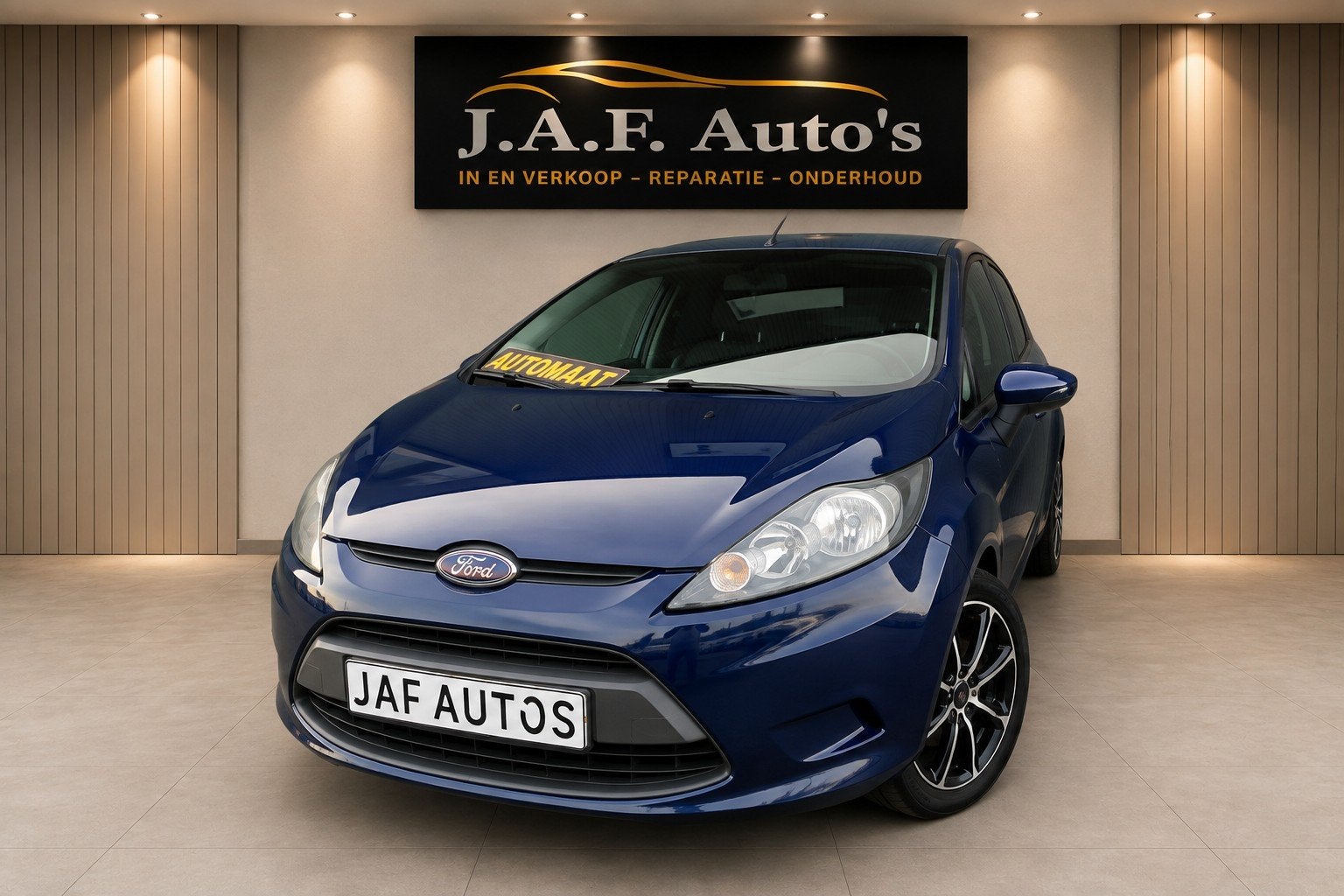 Ford Fiësta 1.4 16V Automaat Airco Cruise LMV Nw APK!, 15 km/l, 40 €/maand, 4 cilinders, Blauw