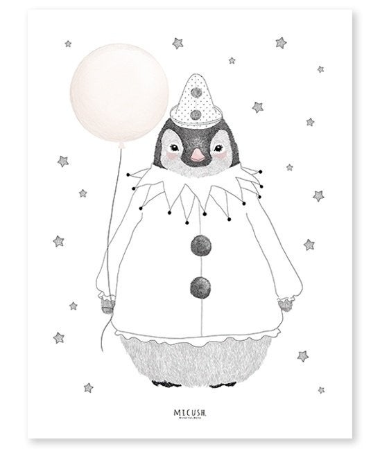 Kinderposter Muurposter Pinguin met Ballon Lilipinso, Nieuw, Ophalen of Verzenden, Lilipinso, 270 chemin des oliviers - F-34400 LUNEL