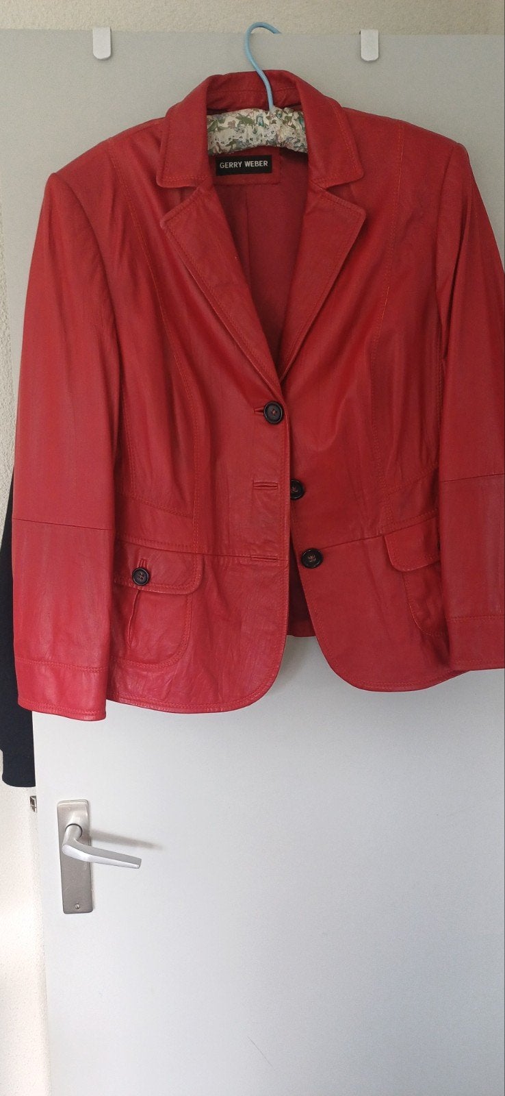 Gerry Weber rood leren jasje, maat 42/44 (L), Kleding | Dames, Maat 42/44 (L), Ophalen of Verzenden, Zo goed als nieuw, Gerry Weber