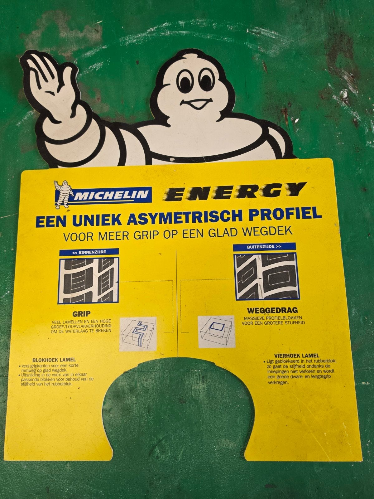 Michelin kunststof bordje - Michelin Energy banden, Verzamelen, Ophalen, Gebruikt, Reclamebord