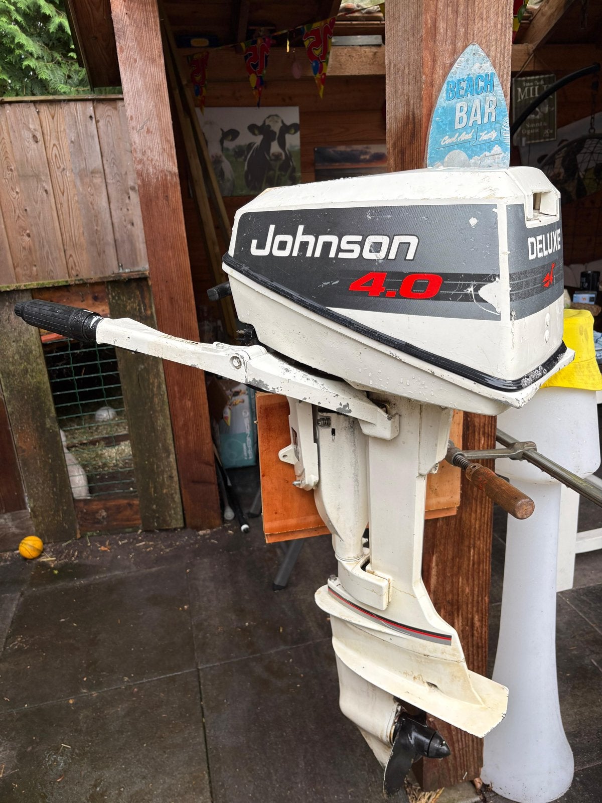 Johnson 4 PK 2-takt Deluxe buitenboordmotor, Watersport en Boten, Ophalen of Verzenden, Zo goed als nieuw, Motor en Techniek, Zeilboot of Motorboot