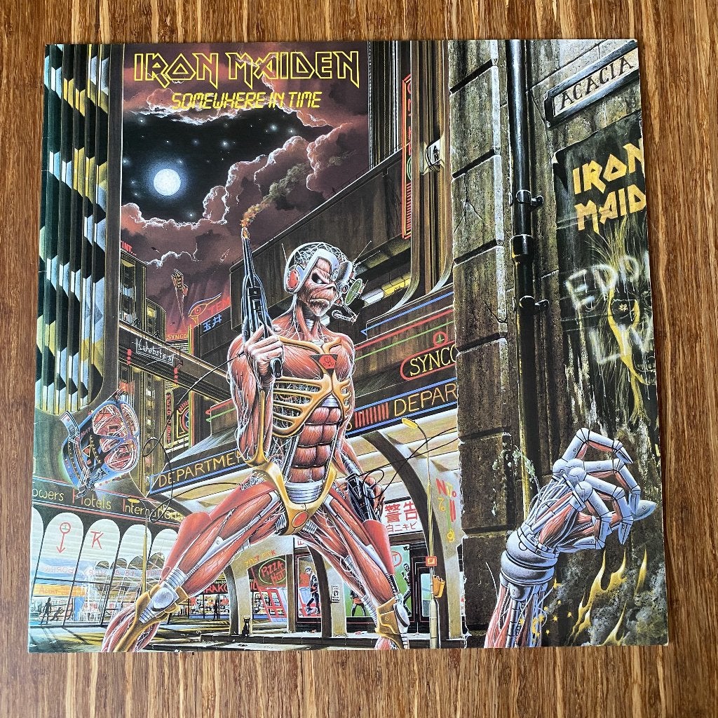 Iron Maiden - Somewhere in time (LP vinyl 1986), LP, Heavy metal, Zo goed als nieuw, 12 inch