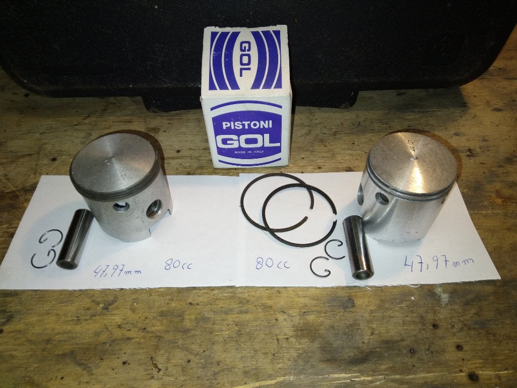 Garelli zuigers  80 cc  (2 stuks) Zeldzaam!!!, Ophalen of Verzenden, Nieuw, Cilinder, Garelli