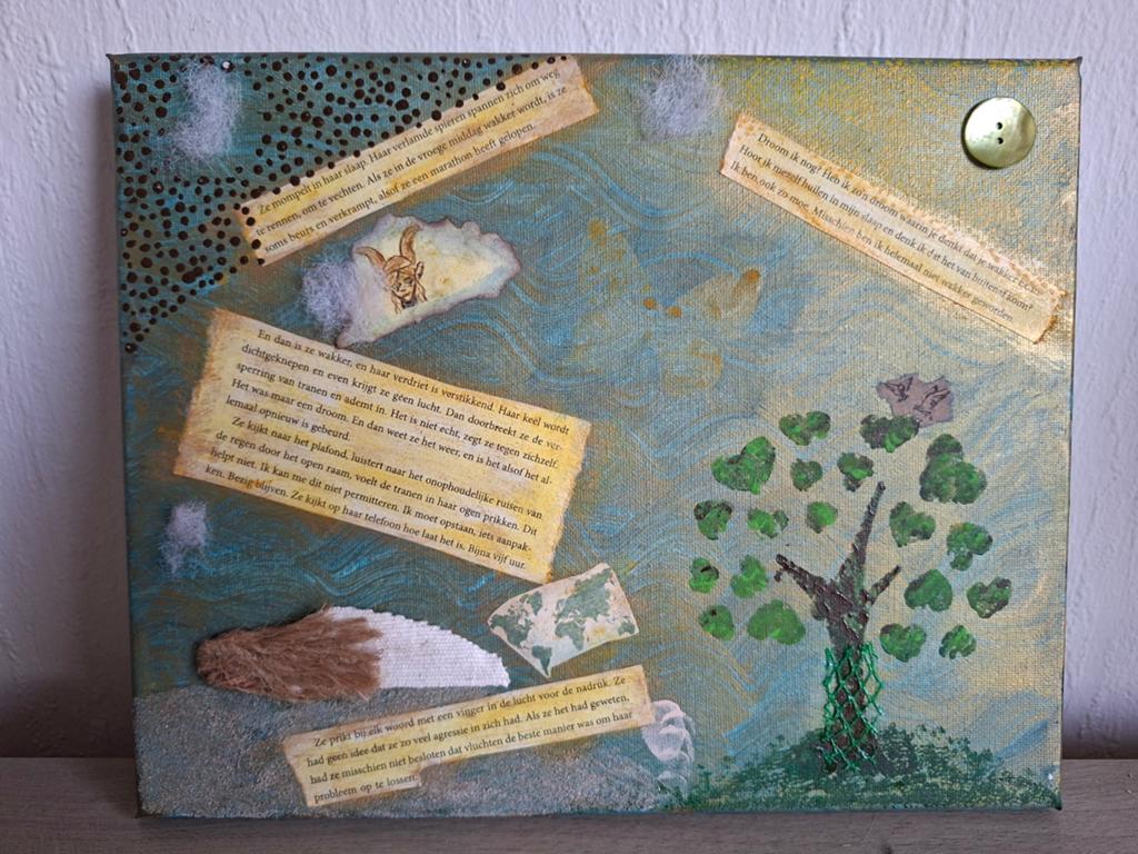 Schilderij Lay back MK, Ophalen of Verzenden