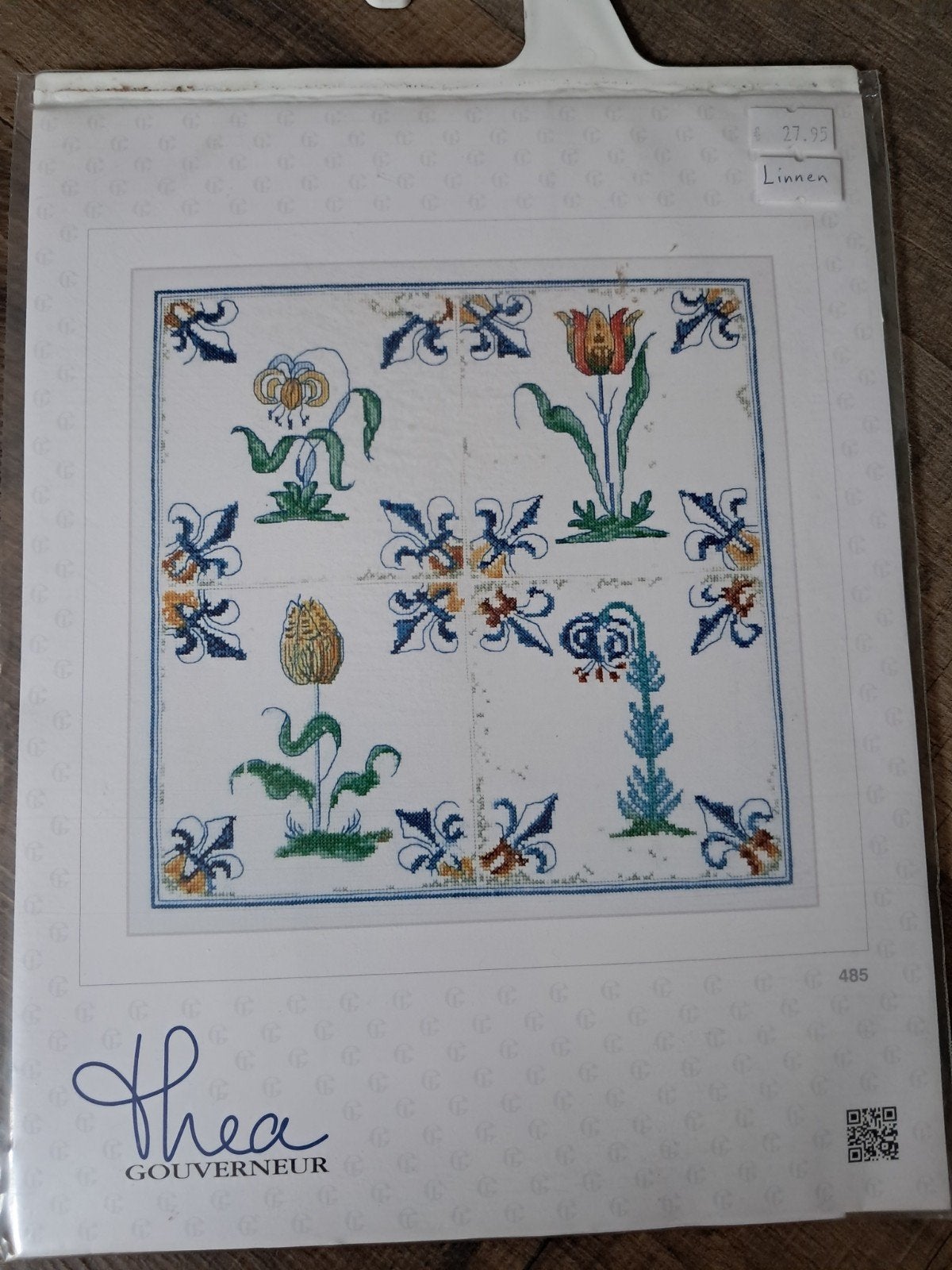 Thea Gouverneur Borduurpakket - Antieke Tegels, Bloemen, Ophalen of Verzenden, Nieuw, Handborduren, Borduurpakket
