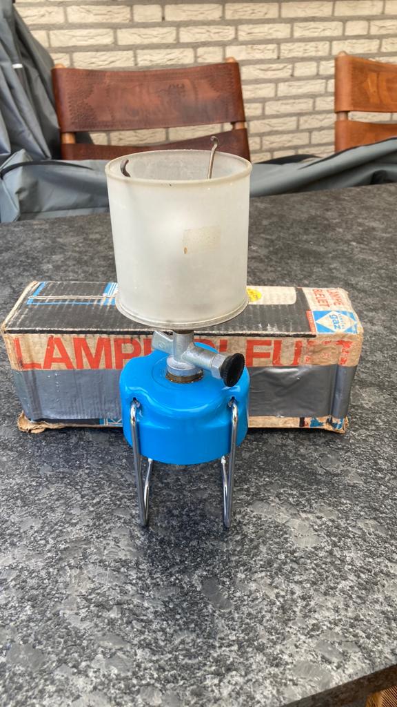 Vintage Camping Gaslamp - Lamp Bleu, Caravans en Kamperen, Ophalen, Gebruikt