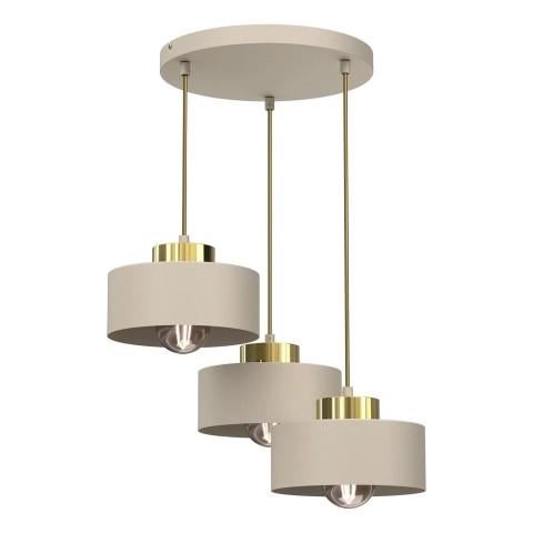 Hanglamp aan een koord MARTI 3xE27/15W/230V beige/goud, Ophalen, Minder dan 50 cm