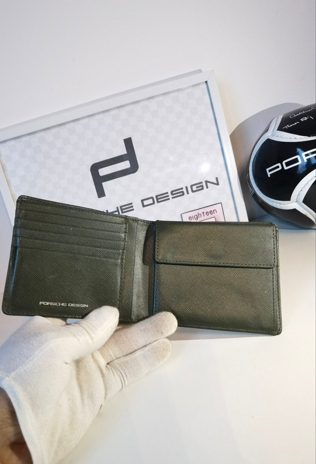 Origineel porsche design portemonnee van echt leder  

H, Ophalen of Verzenden, Zo goed als nieuw, Groen, Leer