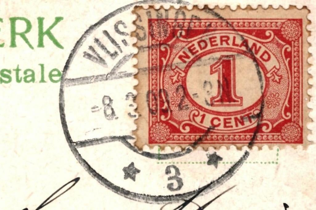 700721	Vlissingen	1900 Zeeland	Fontein	Gelopen met postzegel, Verzamelen, Ophalen of Verzenden, Voor 1920, Gelopen, Zeeland