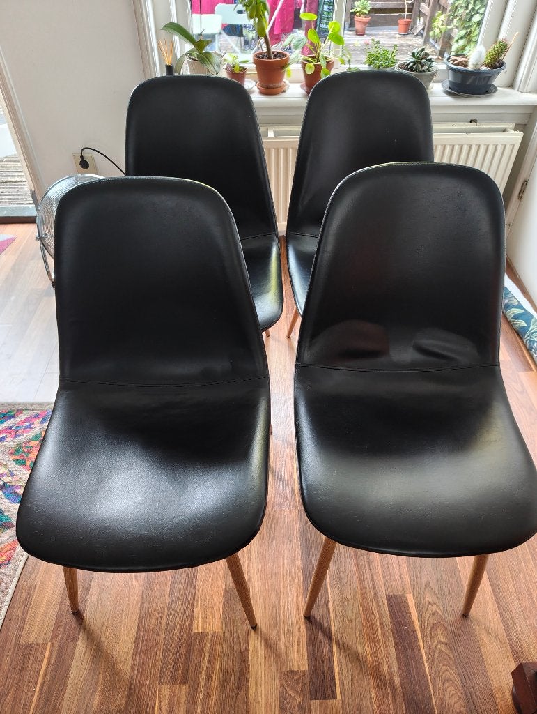 Set of 4 dining chairs, Ophalen, Gebruikt, Zwart, Vier