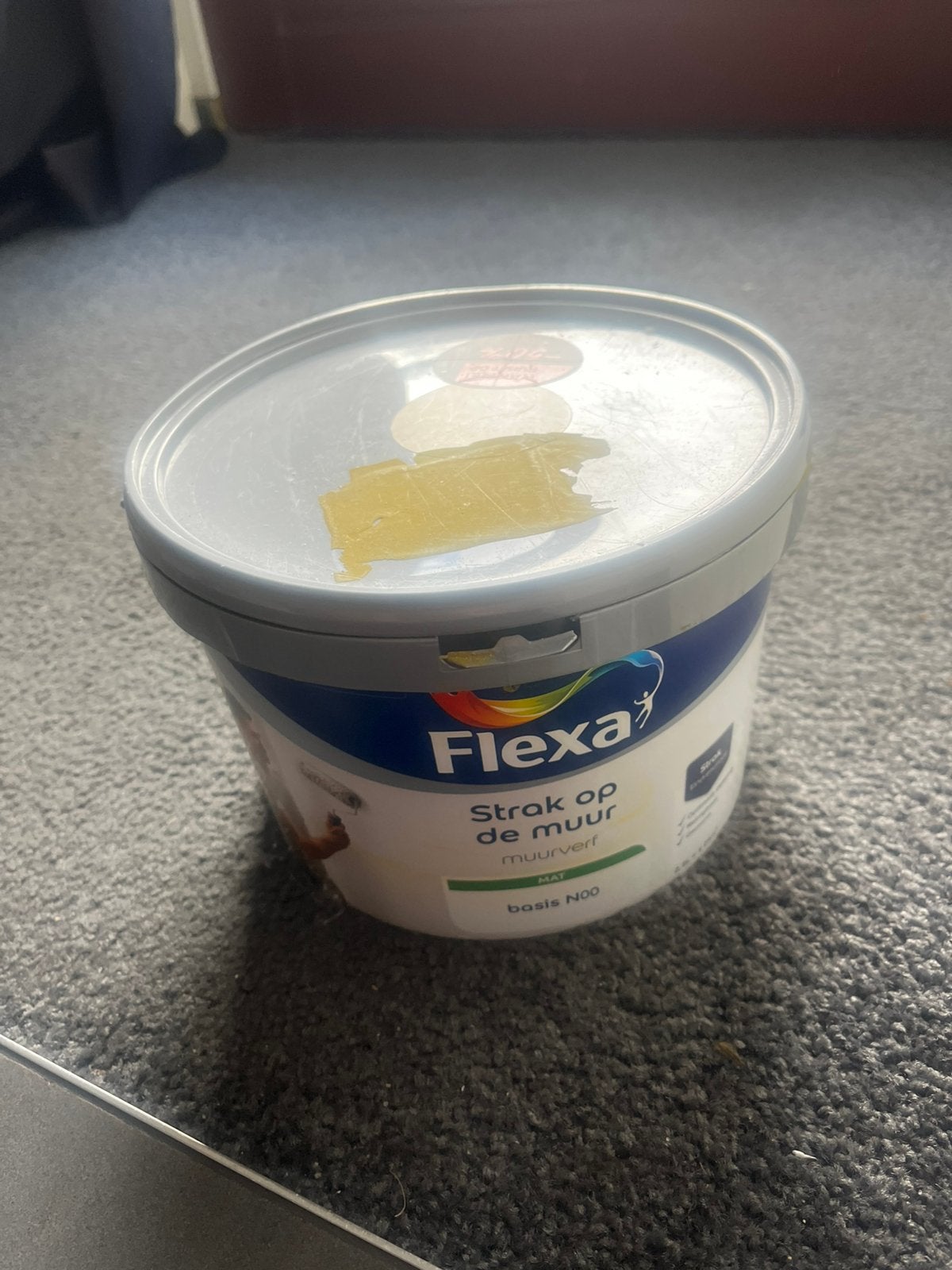 Flexa  muurverf mosterd groen geel achtig 2,5lt, Ophalen, Zo goed als nieuw, Groen