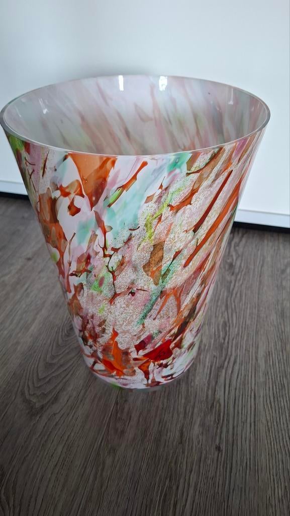Mooie grote Fidrio vaas Mixed Color, Overige kleuren, Ophalen of Verzenden, Minder dan 50 cm, Glas