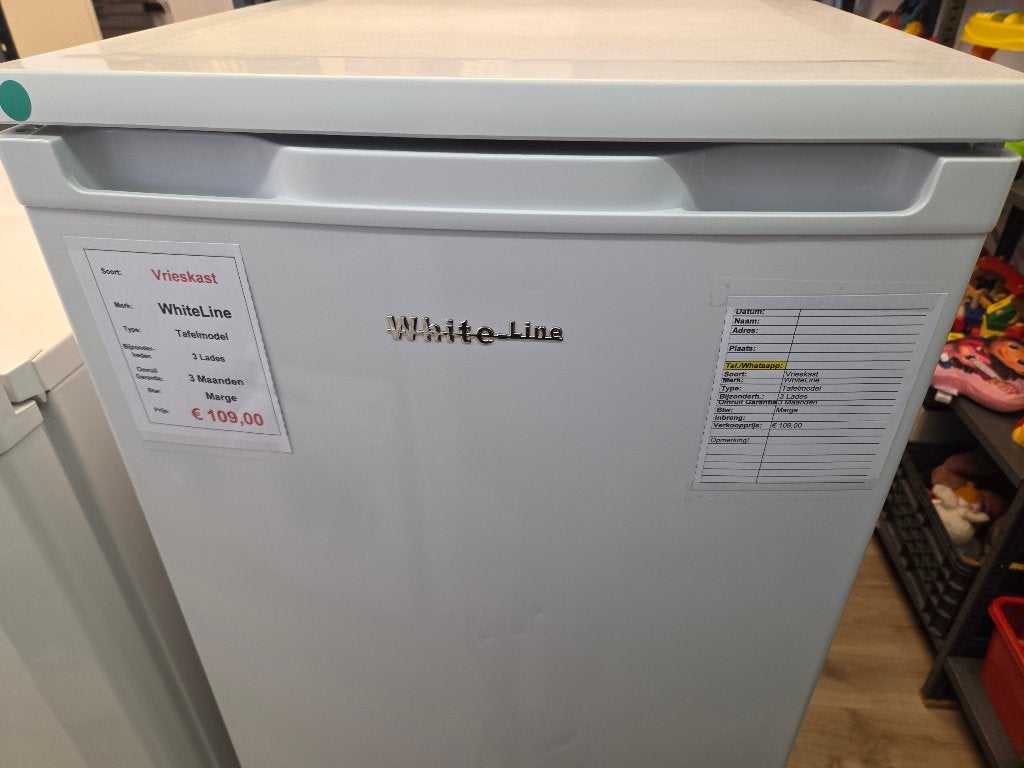 vrieskast - Whiteline - tafelmodel - 3 lades, Gebruikt, Minder dan 85 cm, Whiteline, Minder dan 60 cm