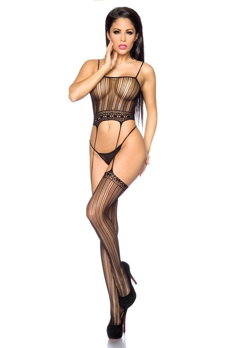 Tasty Catsuit Bodystocking - One Size, Ophalen of Verzenden, Zwart, Overige typen