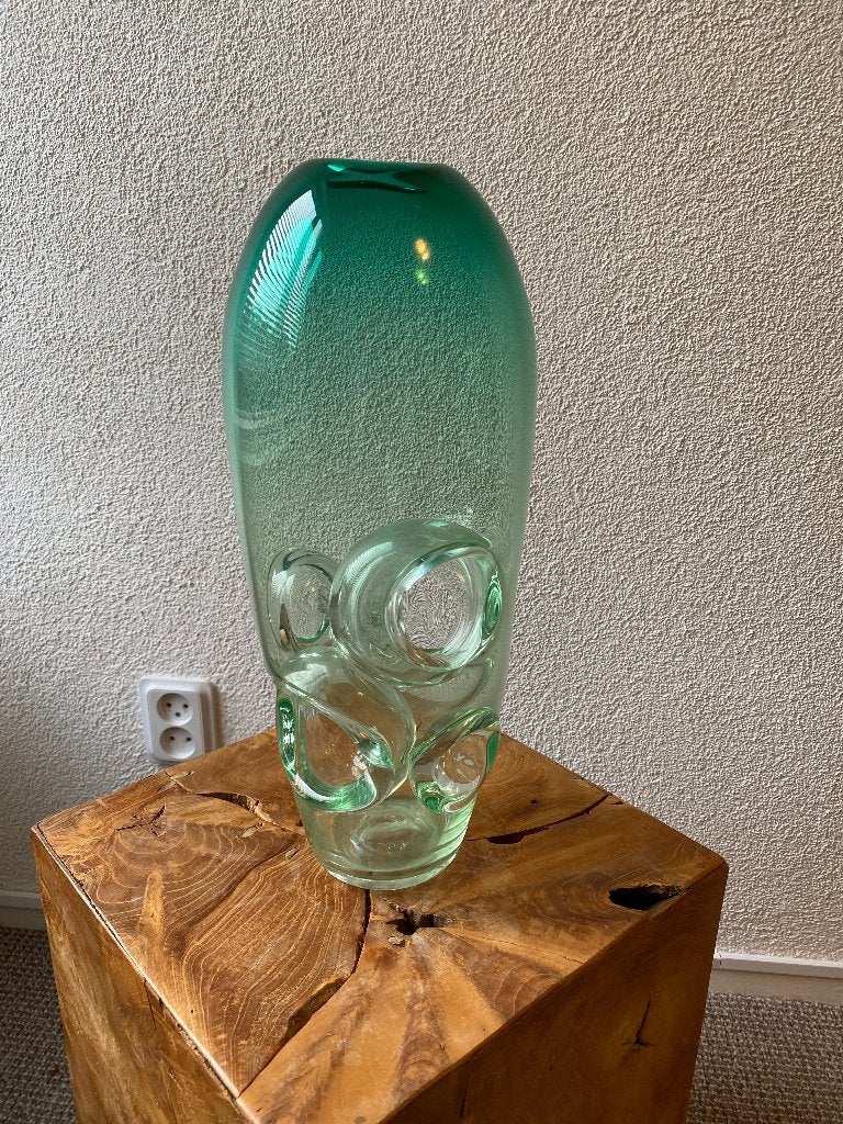 groen glazen object, Ophalen