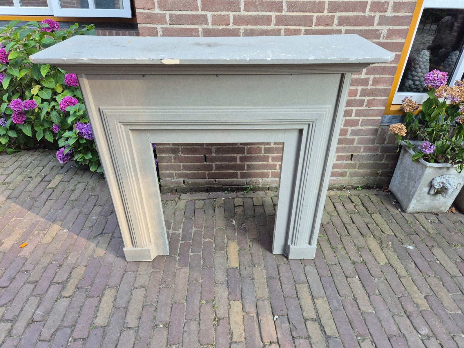 Houten schouw ombouw - 126x110x43 cm, Ophalen, Vrijstaande haard, Overige soorten