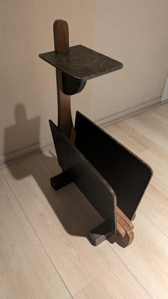 Vintage houten lectuurbak bijzonder model, Antiek en Kunst, Ophalen