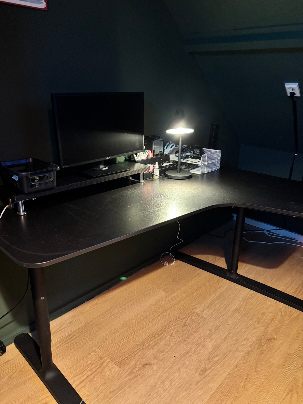 Gratis afhalen: bureau IKEA + ladeblok, Huis en Inrichting, Ophalen, Zwart, Gebruikt, Spaanplaat of MDF