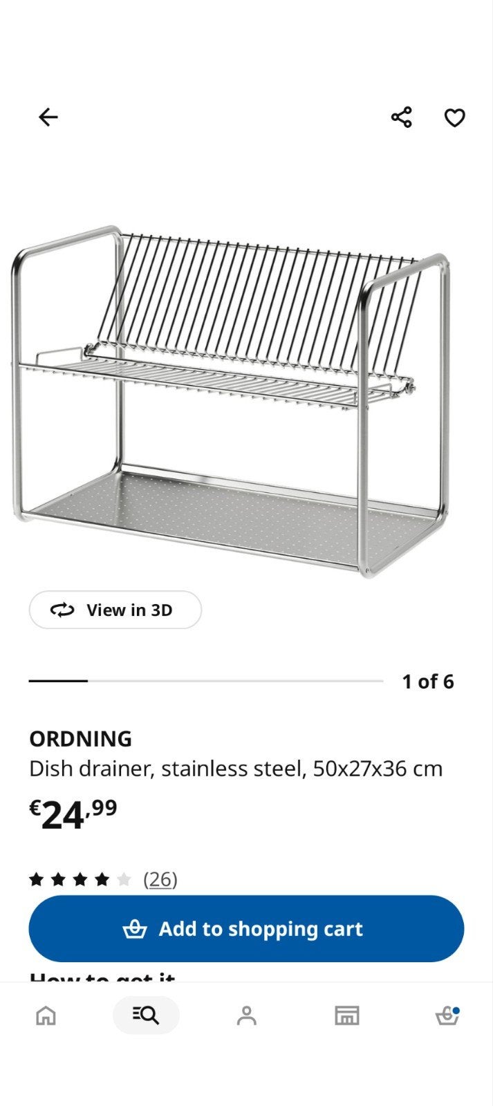 IKEA afdruiprek, roestvrij staal, Gebruikt, Bordenrek, IKEA, Zilver